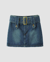 Brat-Jeansrock mit Gürtel